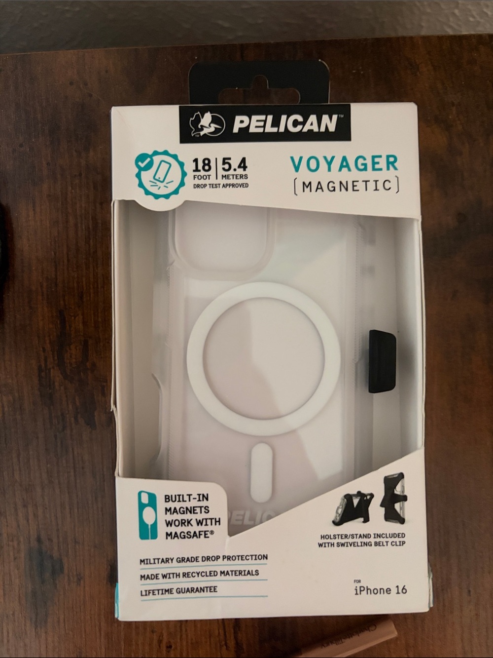 Pelican Voyager Magnetic Clear White iPhone Case
